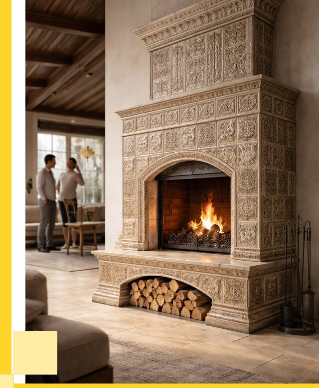 Купить изразцовый камин в Лабинске от 268100 р. | ЭриданЛбк