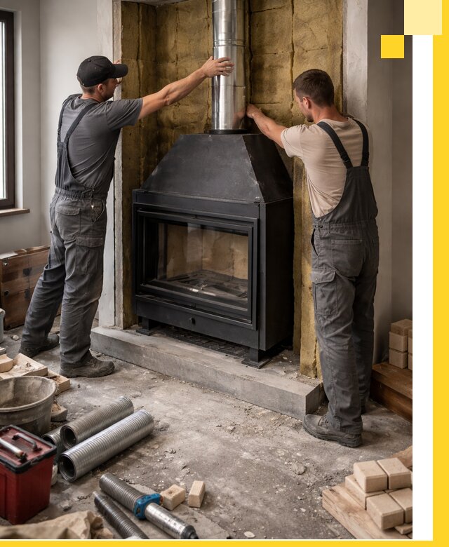 Изготовление и монтаж закрытых каминов в Лабинске под ключ