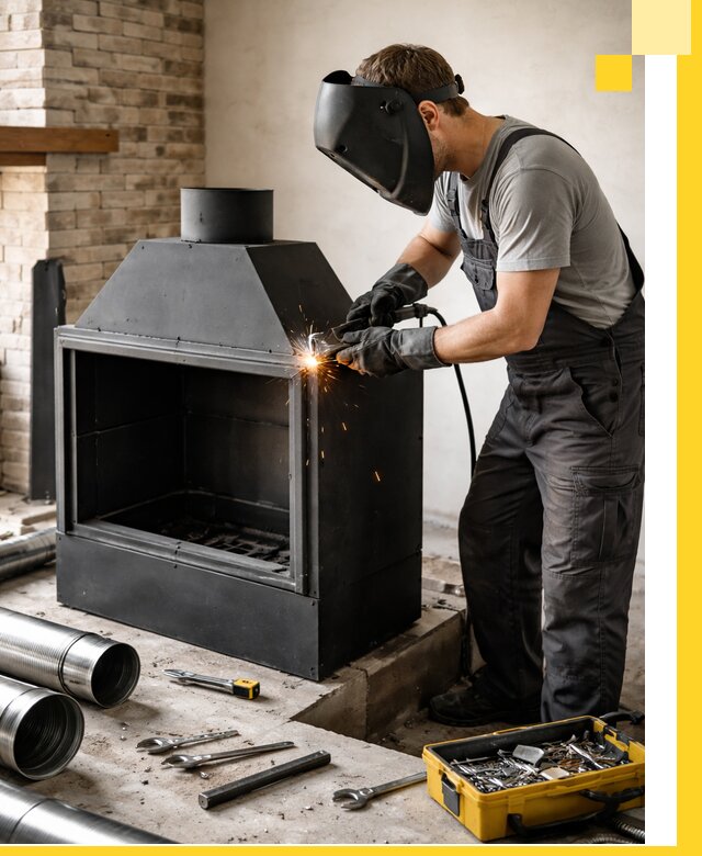 Продажа и установка металлических каминов в Лабинске под ключ