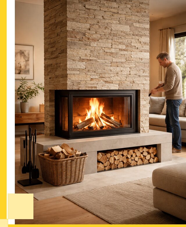 Дровяной камин под ключ в Лабинске от 214480 р. | ЭриданЛбк