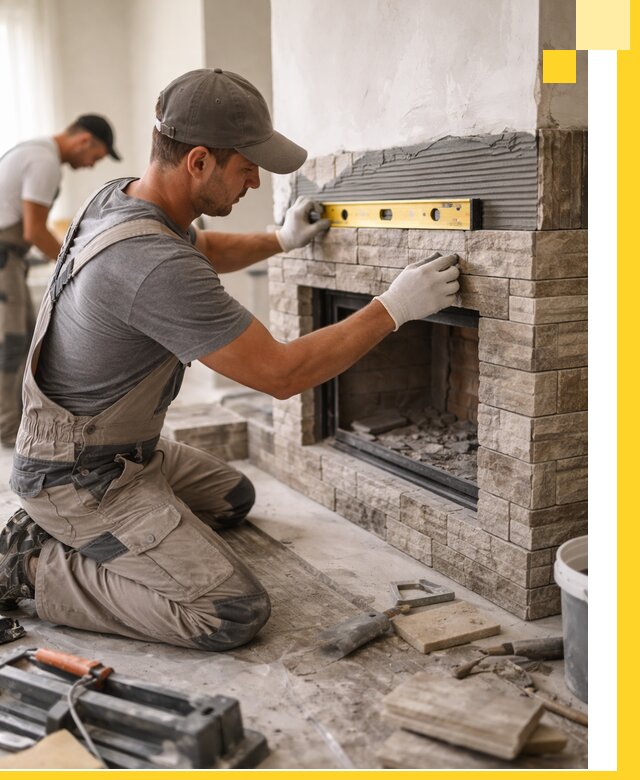 Облицовка каминов в Лабинске, монтаж и отделка натуральным камнем