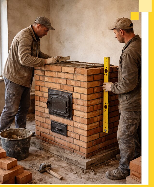 Отопительные печи под ключ в Лабинске, установка и сборка