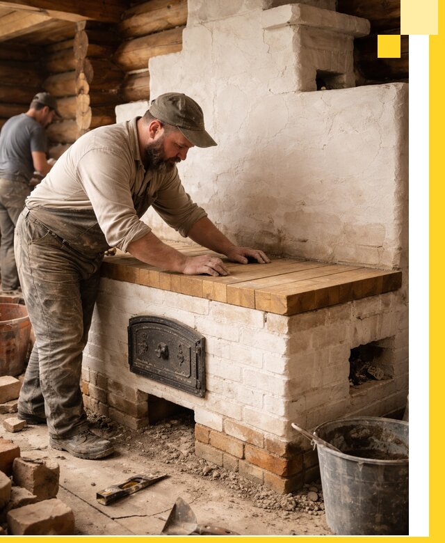 Проектирование и установка русской печи с лежанкой в Лабинске