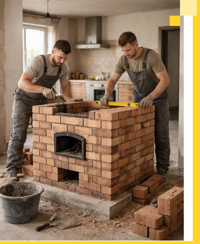 Установка и монтаж печей в частном доме в Лабинске под ключ