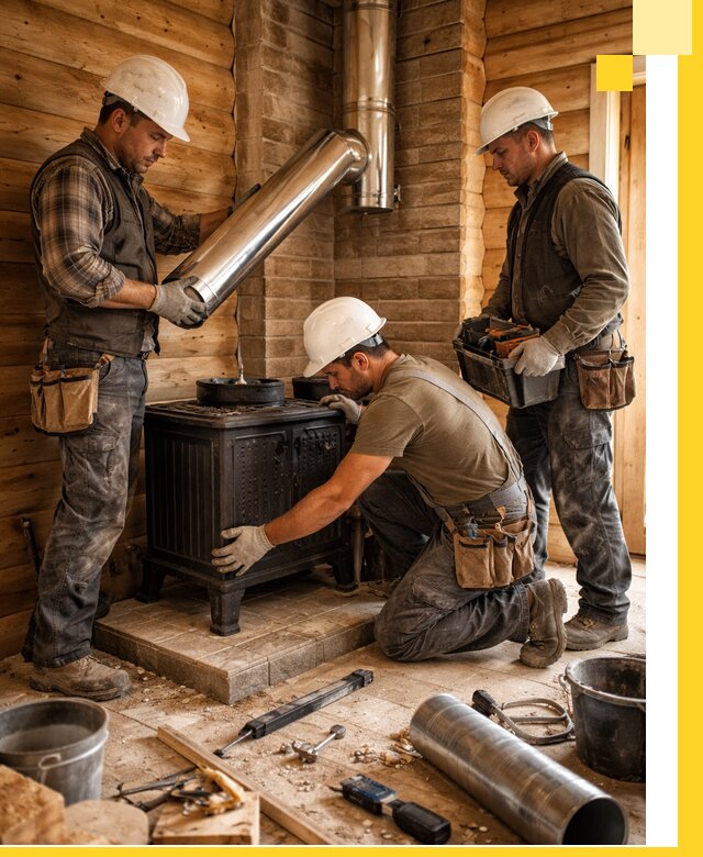 Профессиональный монтаж банных печей и дымоходов в Лабинске