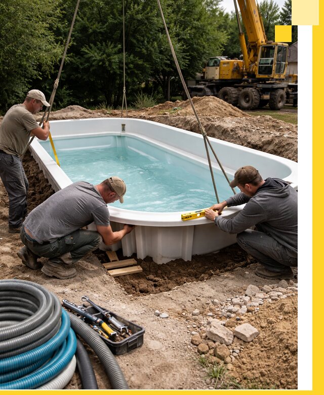 Установка и монтаж композитных бассейнов под ключ в Лабинске