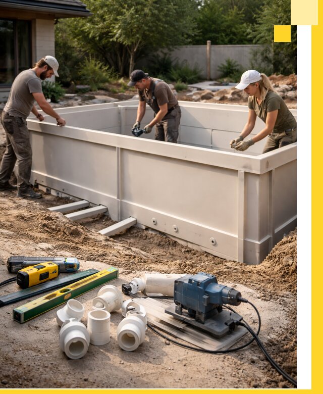 Установка полипропиленовых бассейнов под ключ в Лабинске