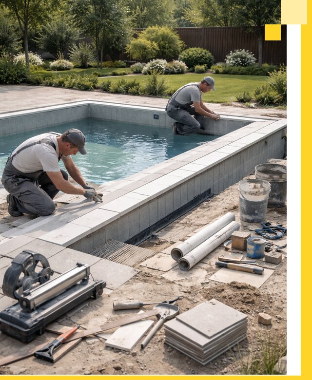 Строительство открытых бассейнов под ключ в Лабинске профессионально