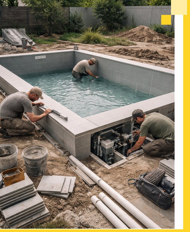 Строительство и монтаж бассейнов для дачи под ключ в Лабинске