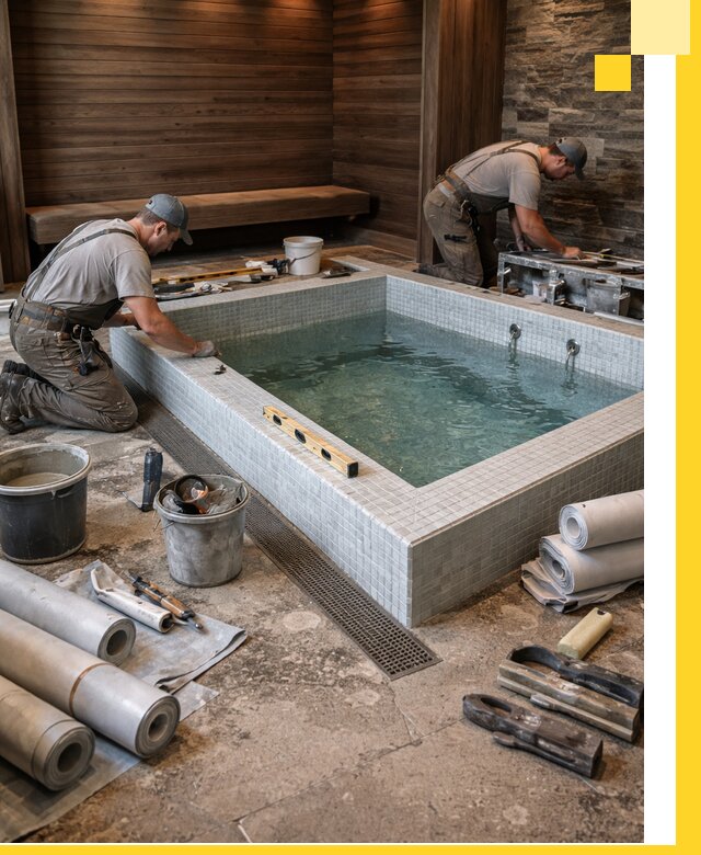 Установка и строительство бассейнов для сауны в Лабинске