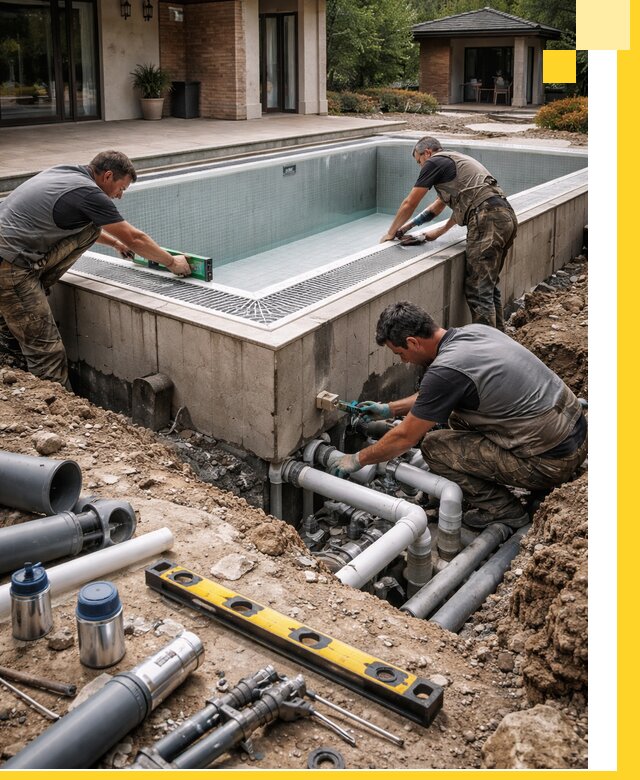 Строительство переливных бассейнов в Лабинске под ключ