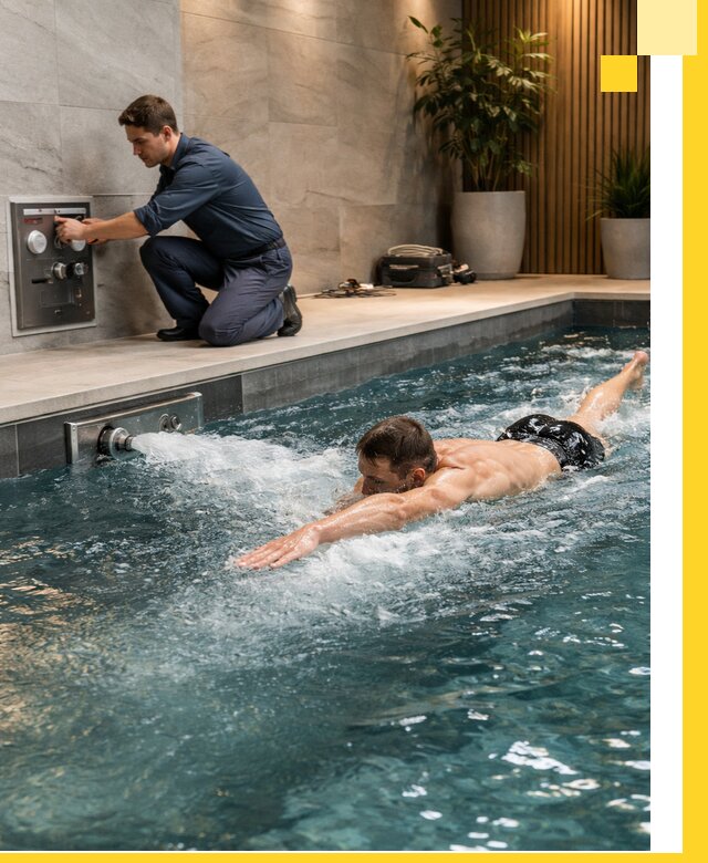 Проектирование и монтаж бассейнов с противотоком в Лабинске