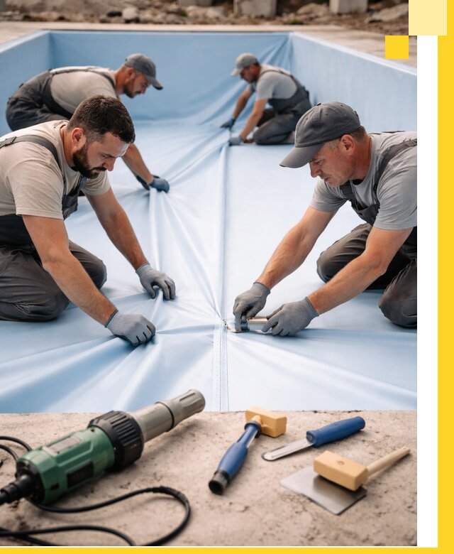 ПВХ пленка для бассейнов с монтажом и гарантией в Лабинске