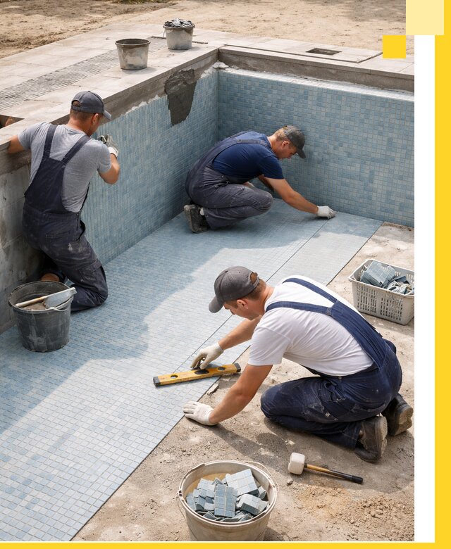 Укладка и установка плитки для бассейнов под ключ в Лабинске