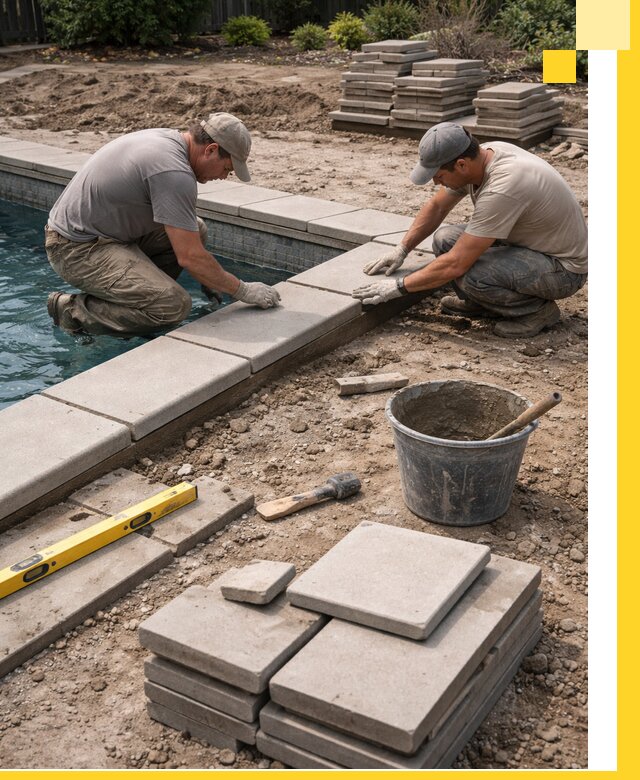 Установка и изготовление копингового камня для бассейнов в Лабинске