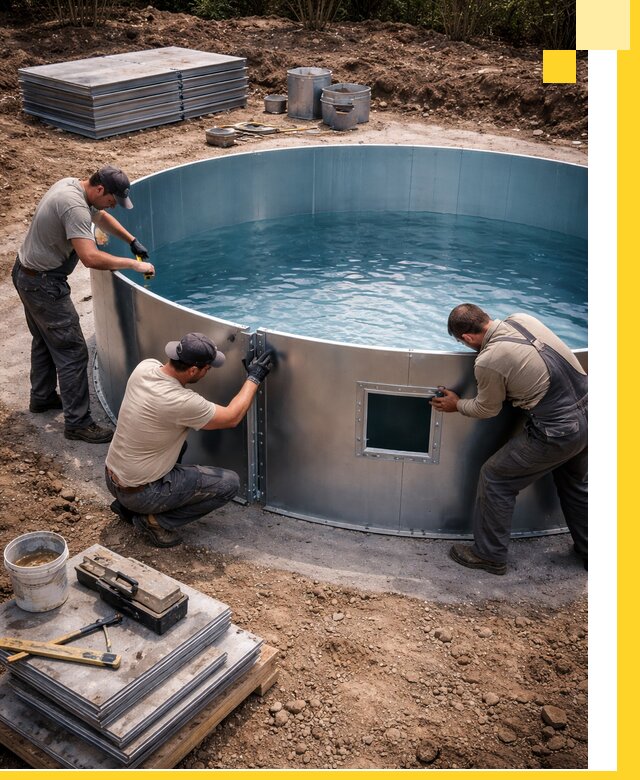 Круглые бассейны под ключ в Лабинске проектирование и монтаж