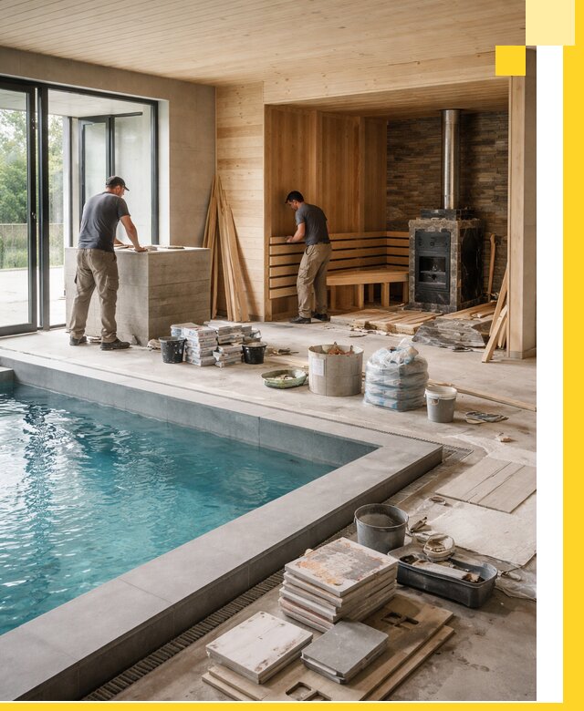 Проектирование и строительство бань с бассейном в Лабинске