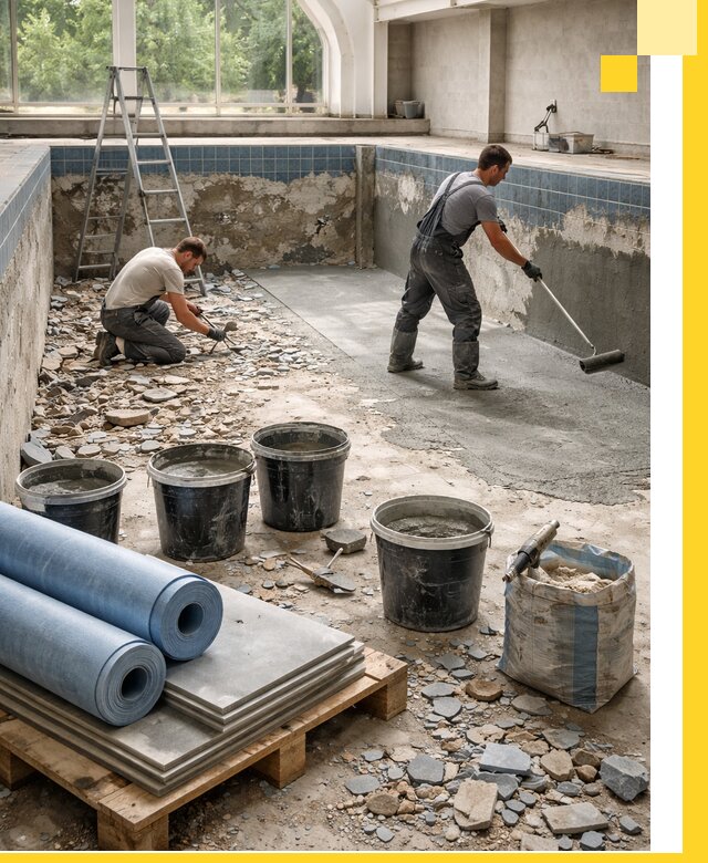 Реконструкция бассейнов в Лабинске: ремонт, гидроизоляция