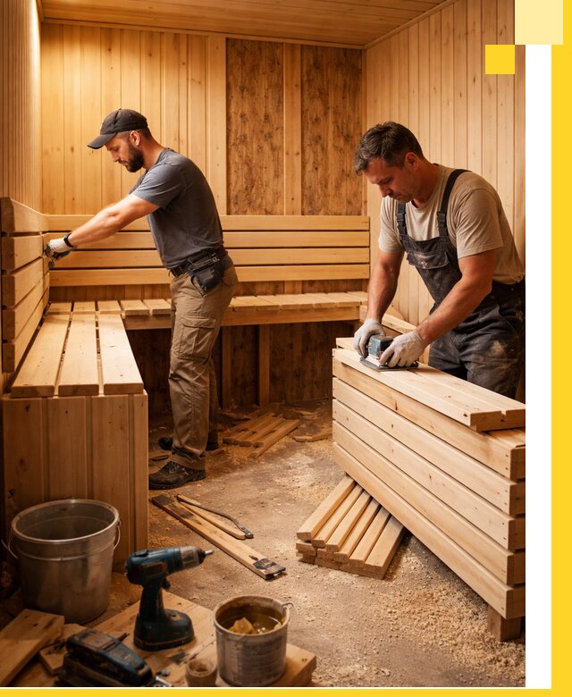 Профессиональный комплексный ремонт саун под ключ в Лабинске