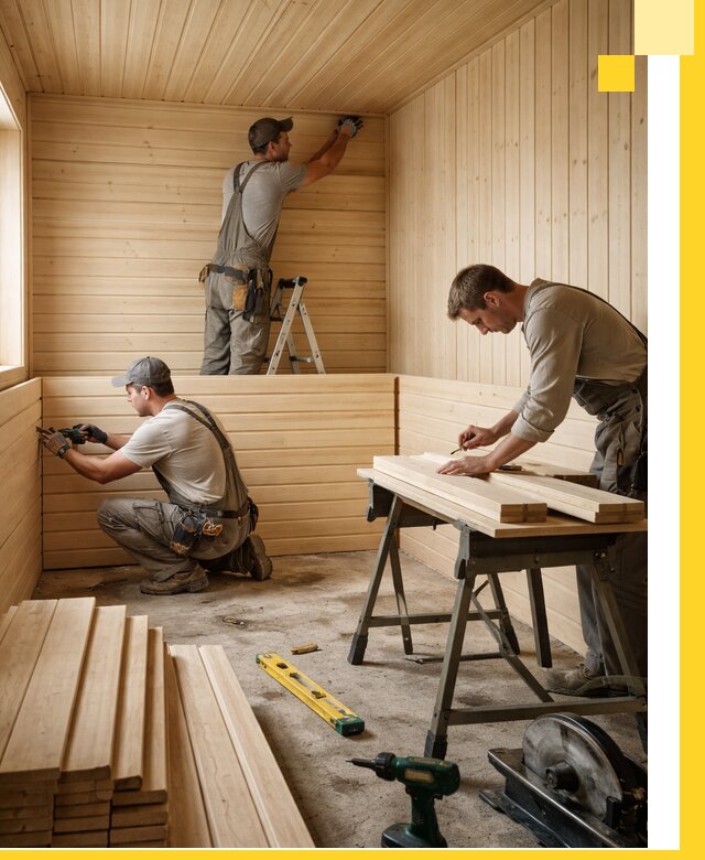 Обшивка саун в Лабинске из натуральной древесины под ключ