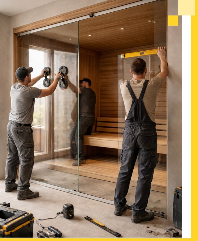 Производство и монтаж стеклянных саун под ключ в Лабинске