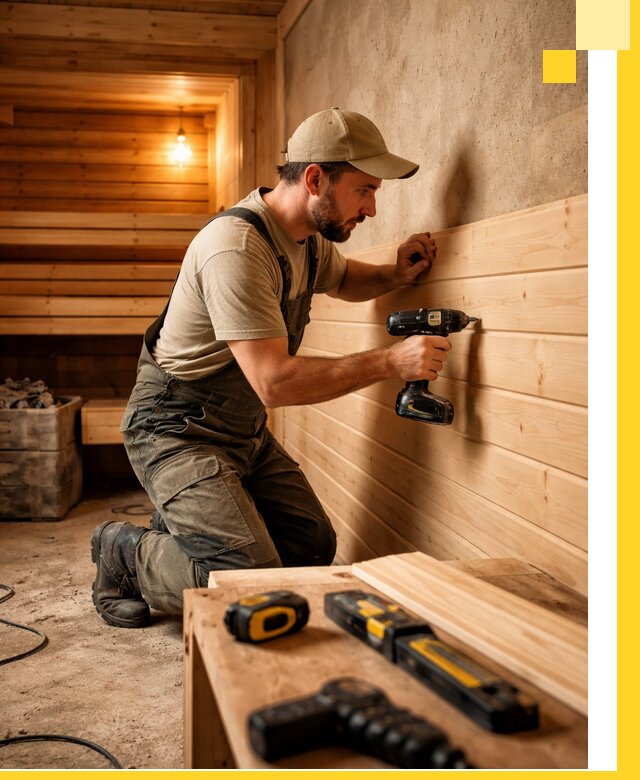 Профессиональная внутренняя отделка бани в Лабинске под ключ