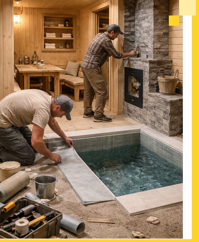 Строительство бань с комнатой отдыха под ключ в Лабинске