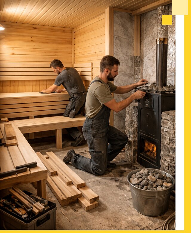 Дизайн и строительство интерьеров бань под ключ в Лабинске