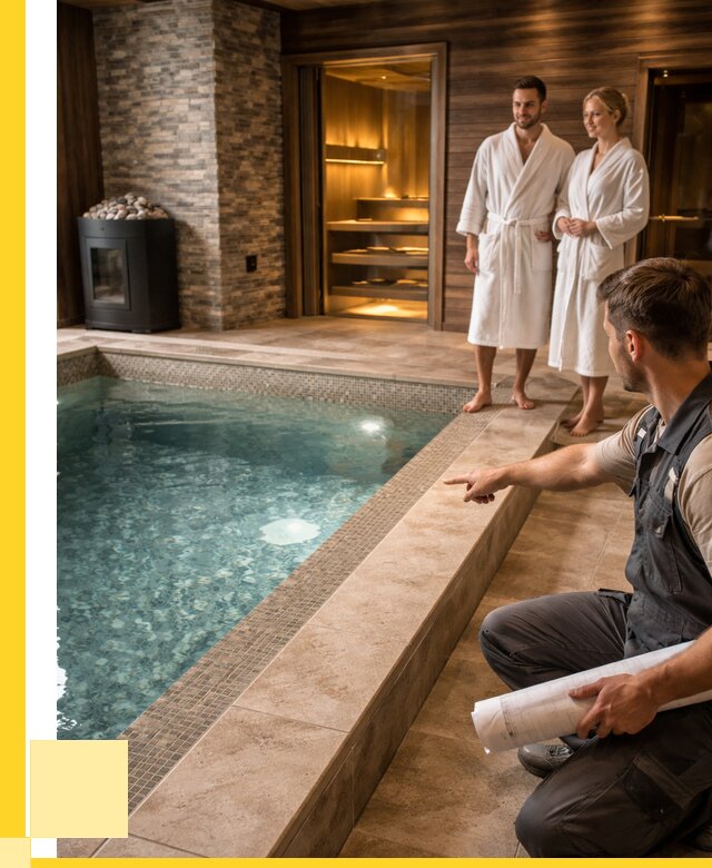 Проект бани с бассейном под ключ в Лабинске от 69706 р. | ЭриданЛбк