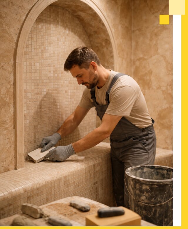 Профессиональная отделка хамамов с мозаикой под ключ в Лабинске