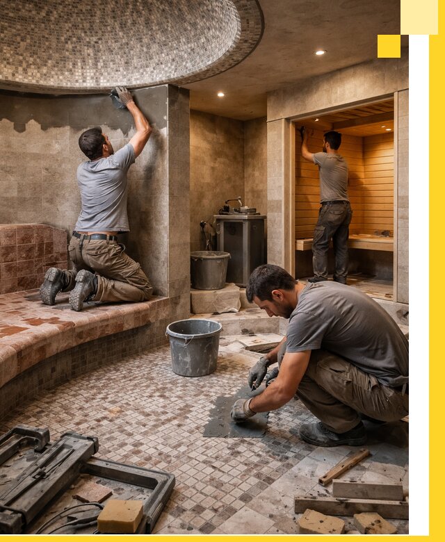 Проект и строительство хамама бани и сауны под ключ в Лабинске